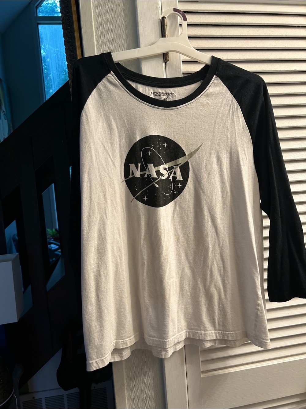 Logo Black & White Raglan Adult Top designed by Nick Graham